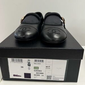 Chanel Mary Jane’s with Gold Hardwear- Never Worn - 36